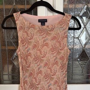 Vintage Ann Taylor Pink Paisley Midi Dress